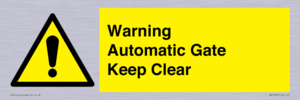 WV10563: Warning Automatic Gate Keep Clear