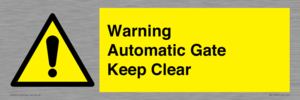 WV10563: Warning Automatic Gate Keep Clear