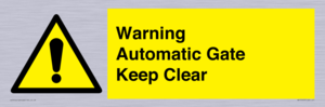 WV10563: Warning Automatic Gate Keep Clear