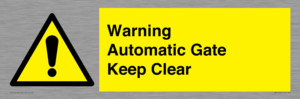 WV10563: Warning Automatic Gate Keep Clear