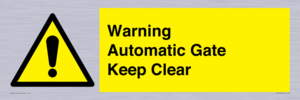 WV10563: Warning Automatic Gate Keep Clear