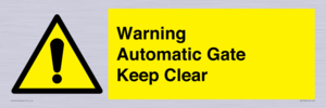 WV10563: Warning Automatic Gate Keep Clear
