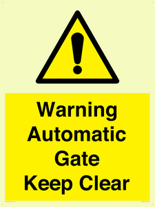 WV10563: Warning Automatic Gate Keep Clear