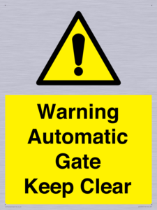 WV10563: Warning Automatic Gate Keep Clear