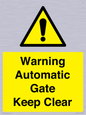 WV10563: Warning Automatic Gate Keep Clear