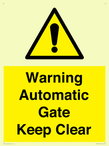 WV10563: Warning Automatic Gate Keep Clear
