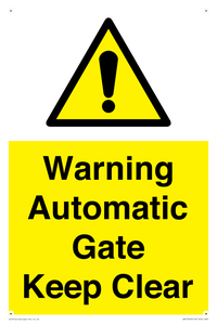 WV10563: Warning Automatic Gate Keep Clear
