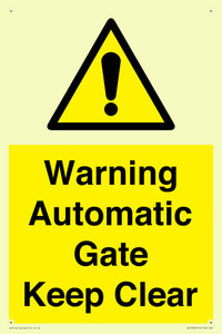 WV10563: Warning Automatic Gate Keep Clear