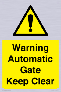 WV10563: Warning Automatic Gate Keep Clear