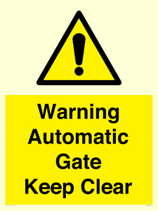 WV10563: Warning Automatic Gate Keep Clear