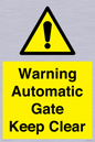WV10563: Warning Automatic Gate Keep Clear