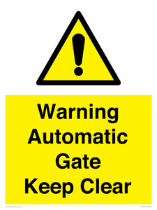 WV10563: Warning Automatic Gate Keep Clear