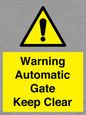 WV10563: Warning Automatic Gate Keep Clear