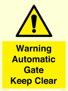 WV10563: Warning Automatic Gate Keep Clear
