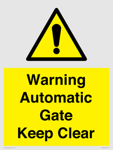 WV10563: Warning Automatic Gate Keep Clear