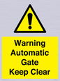 WV10563: Warning Automatic Gate Keep Clear
