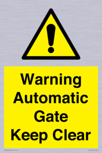 WV10563: Warning Automatic Gate Keep Clear