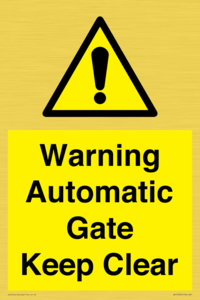 WV10563: Warning Automatic Gate Keep Clear