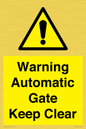 WV10563: Warning Automatic Gate Keep Clear