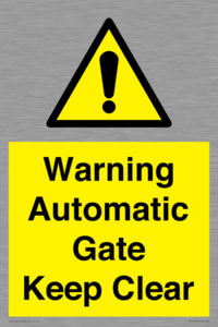 WV10563: Warning Automatic Gate Keep Clear