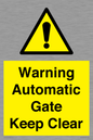 WV10563: Warning Automatic Gate Keep Clear