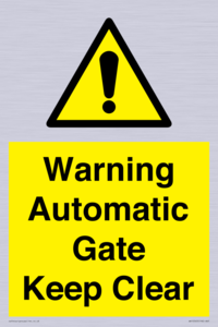 WV10563: Warning Automatic Gate Keep Clear