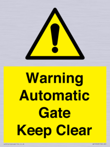 WV10563: Warning Automatic Gate Keep Clear