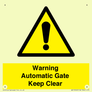 WV10563: Warning Automatic Gate Keep Clear