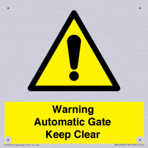 WV10563: Warning Automatic Gate Keep Clear