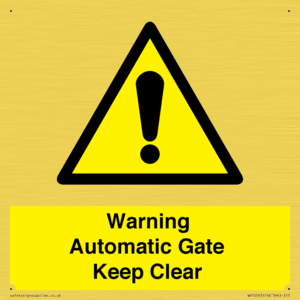 WV10563: Warning Automatic Gate Keep Clear