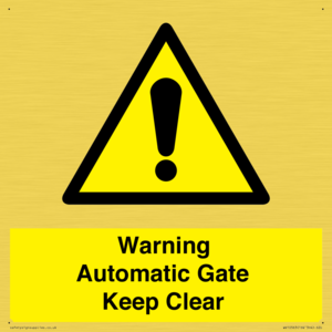 WV10563: Warning Automatic Gate Keep Clear