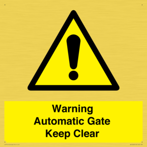WV10563: Warning Automatic Gate Keep Clear