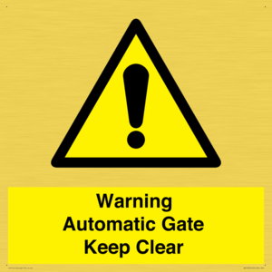 WV10563: Warning Automatic Gate Keep Clear