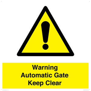 WV10563: Warning Automatic Gate Keep Clear