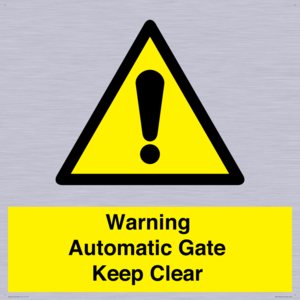 WV10563: Warning Automatic Gate Keep Clear