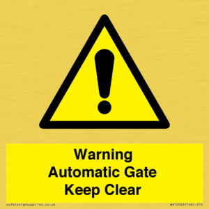 WV10563: Warning Automatic Gate Keep Clear
