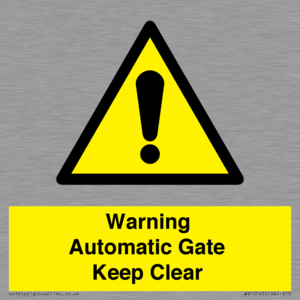 WV10563: Warning Automatic Gate Keep Clear