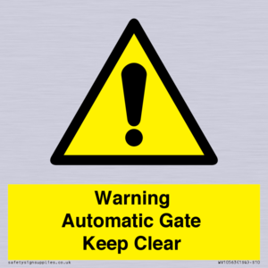 WV10563: Warning Automatic Gate Keep Clear