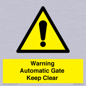 WV10563: Warning Automatic Gate Keep Clear