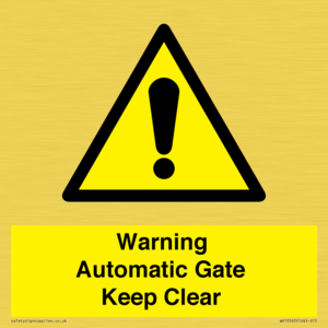 WV10563: Warning Automatic Gate Keep Clear