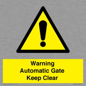 WV10563: Warning Automatic Gate Keep Clear