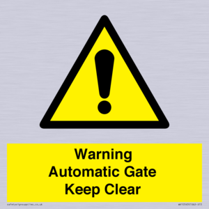 WV10563: Warning Automatic Gate Keep Clear