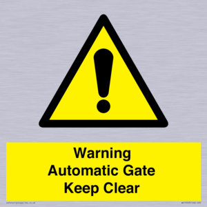 WV10563: Warning Automatic Gate Keep Clear