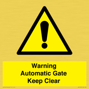 WV10563: Warning Automatic Gate Keep Clear
