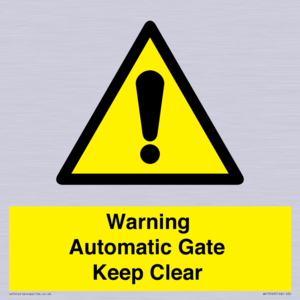 WV10563: Warning Automatic Gate Keep Clear