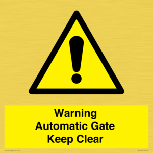 WV10563: Warning Automatic Gate Keep Clear