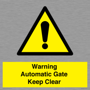 WV10563: Warning Automatic Gate Keep Clear