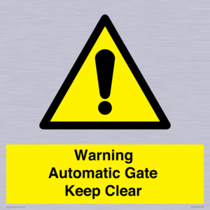 WV10563: Warning Automatic Gate Keep Clear