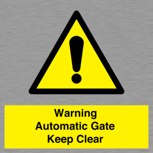 WV10563: Warning Automatic Gate Keep Clear