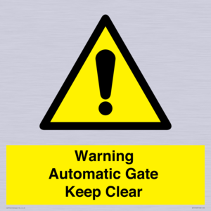 WV10563: Warning Automatic Gate Keep Clear